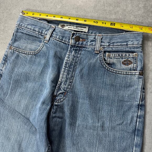 Harley Davidson Straight Leg Jeans Blue Vintage Denim - Size: 30x34 - Picture 3 of 9